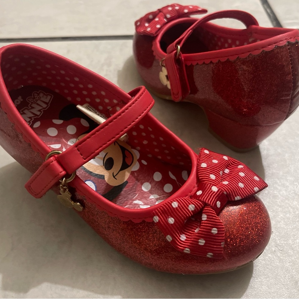 Disney Red Dress Shoes with Polka Dot Bow